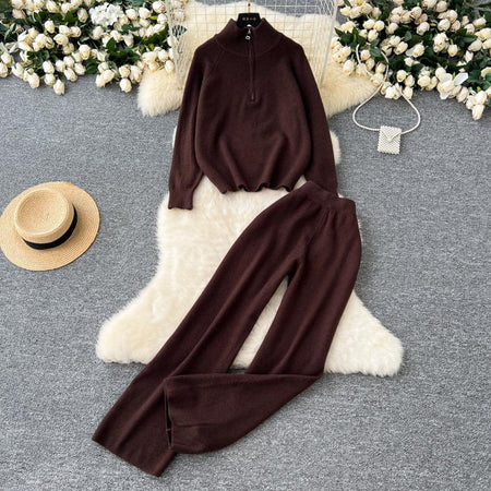 Oliver Luxe Winter Coord Set - Tracksuit - side shot on model outdoors, white - Miss Mosa By Akanksha