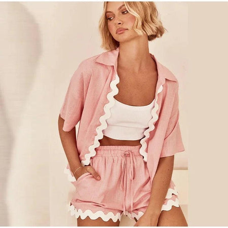Oliver Summer 2 Pc Coord Set - front shot on model, pink - Miss Mosa By Akanksha