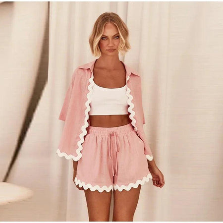 Oliver Summer 2 Pc Coord Set - front shot on model, pink - Miss Mosa By Akanksha