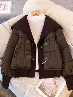 Oliver Warm Parka Jacket - front shot on hanger, brown - Miss Mosa By Akanksha
