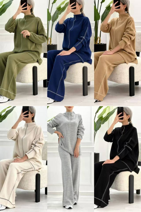 Olly Luxe Winter Coord - Tracksuit - colour options grid on models, multicolour - Miss Mosa By Akanksha