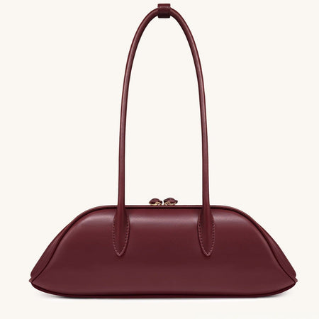 Orion PU Shoulder Bag - front product shot, burgundy - Miss Mosa By Akanksha