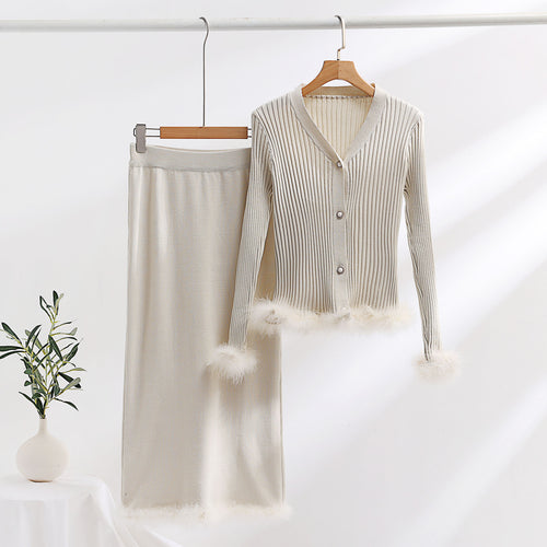 Ornella Fur Coord Skirt Set