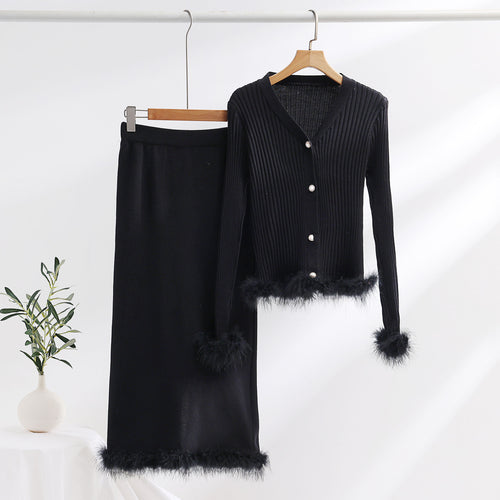 Ornella Fur Coord Skirt Set