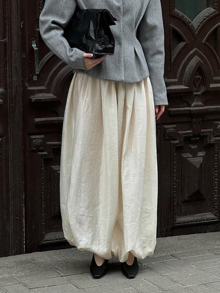 Ornella Statement Pant - front shot, cream - Miss Mosa By Akanksha