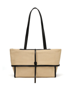 Pablo Canvas Tote Bag - front product shot, beige - Miss Mosa By Akanksha