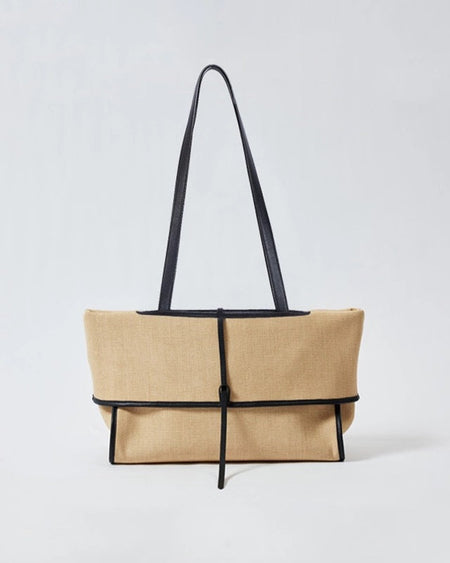 Pablo Canvas Tote Bag - front product shot, beige - Miss Mosa By Akanksha