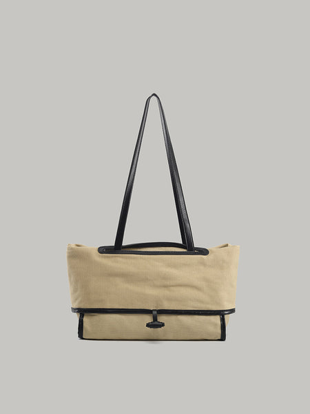 Pablo Canvas Tote Bag - front product shot, beige - Miss Mosa By Akanksha