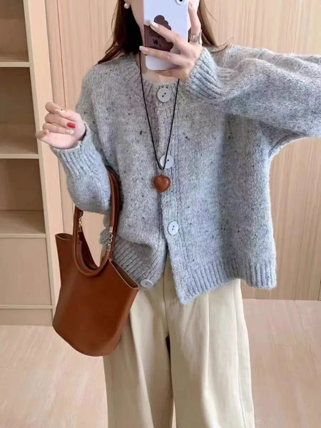 Palermo Woolen Sweater - front shot on model, grey - Miss Mosa By Akanksha