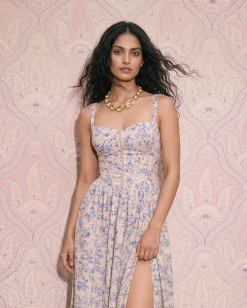 Palmira Floral Slit Midi Dress