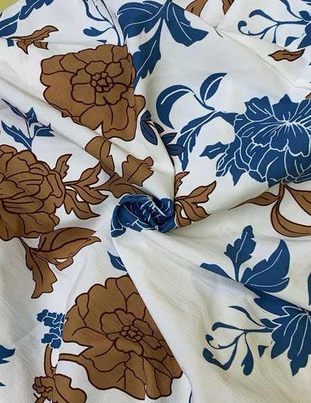 Paloma Coord Set In Off-White - close-up of floral print fabric, multicolour - Miss Mosa By Akanksha