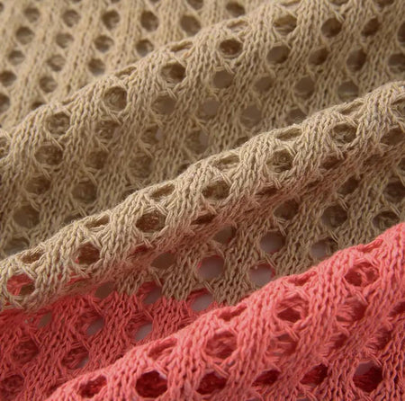 Pamela Crochet Holiday Soft Dress In Multicolour - close-up of open knit fabric - Miss Mosa By Akanksha