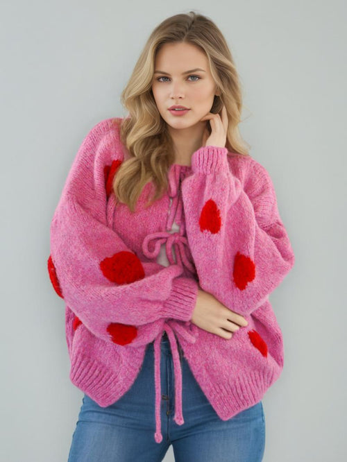 Paola Heart Oversized Cardigan