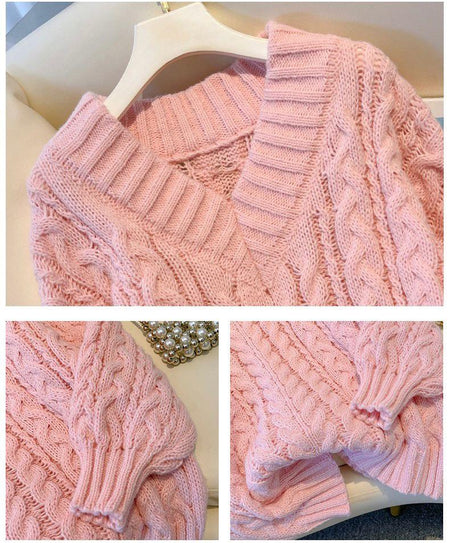 Percy Ruched Sweaters - close-up of knit, pink - Miss Mosa By Akanksha
