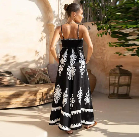 Perri Summer Holiday Coord Set In Black - back shot on model - Miss Mosa By Akanksha