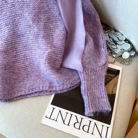 Pierre Premium Bow Sweater - hem detail shot, lilac purple - Miss Mosa By Akanksha