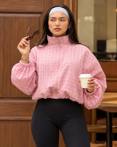 Faro Check Crop Windbreaker Jacket