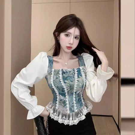 Pisco Jacquard Formal Blouse - front shot on model, teal - Miss Mosa By Akanksha