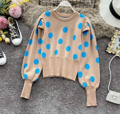 Polka Fanatic Sweaters - styled flat-lay shot, beige - Miss Mosa By Akanksha