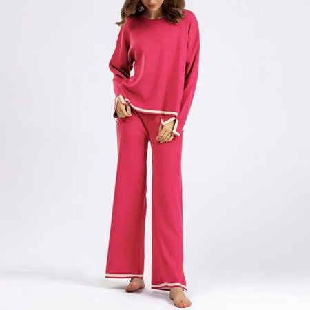 Poppy Luxury Trackset - full-length shot on model, pink - Miss Mosa By Akanksha