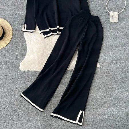 Poppy Luxury Trackset - styled flat-lay shot, black - Miss Mosa By Akanksha