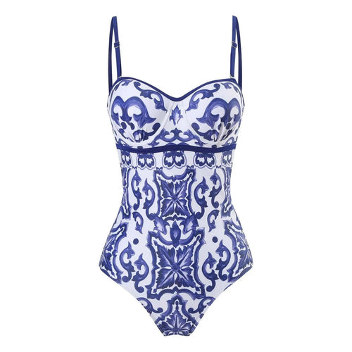 Porcelain One Pc Swimsuit In Blue