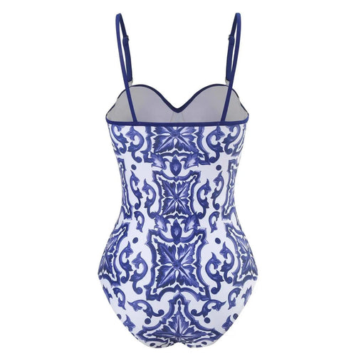 Porcelain One Pc Swimsuit In Blue