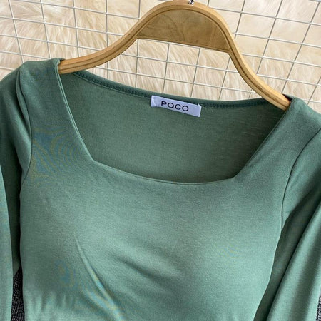 Port Summer Tops with Inbuilt Bra - close-up of neckline, green - Miss Mosa By Akanksha