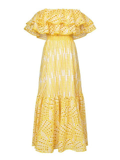 Positano Luxe Summer Dress - front shot on model, yellow - Miss Mosa By Akanksha
