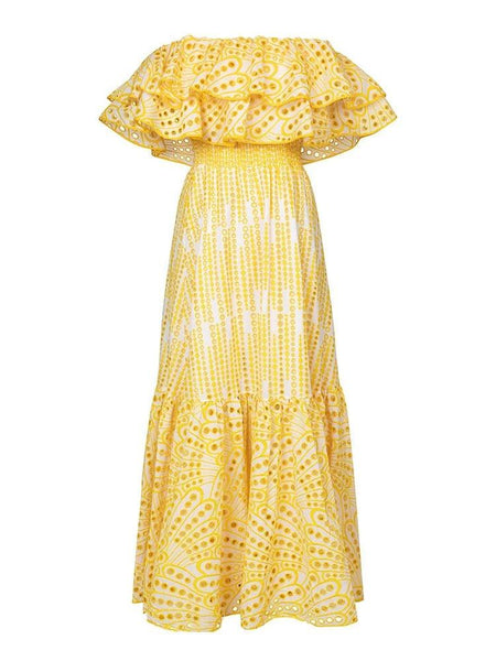 Positano Luxe Summer Dress - front shot on model, yellow - Miss Mosa By Akanksha