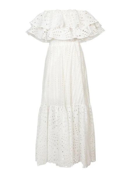 Positano Luxe Summer Dress - front shot on model, white - Miss Mosa By Akanksha
