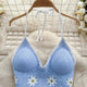 Prerto Summer Tops with Inbuilt Bra - front shot on hanger, blue - Miss Mosa By Akanksha