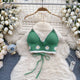 Prerto Summer Tops with Inbuilt Bra - front shot on hanger, green - Miss Mosa By Akanksha