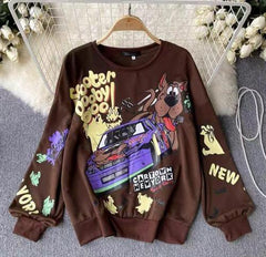 Quirky Cute Sweatshirt - Luxury Collection - front shot on hanger, brown - Miss Mosa By Akanksha