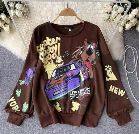 Quirky Cute Sweatshirt - Luxury Collection - front shot on hanger, brown - Miss Mosa By Akanksha