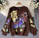 Quirky Cute Sweatshirt - Luxury Collection - front shot on hanger, brown - Miss Mosa By Akanksha