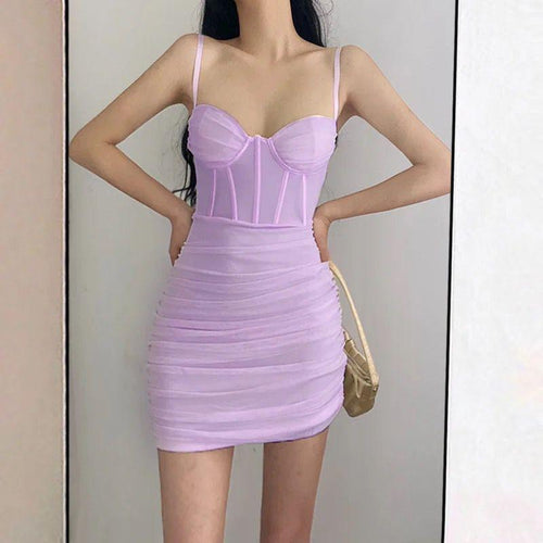 Radinka Bodycon Corset Dress In Lilac
