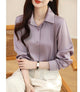 Rador Luxury Satin Shirts - front shot on model, purple - Miss Mosa By Akanksha