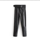 Raey Leather Pants - flat-lay product shot, black - Miss Mosa By Akanksha