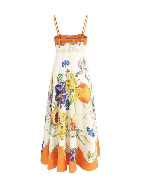 Raisha Printed Summer Dress In Multicolour - back flat-lay product shot - Miss Mosa By Akanksha