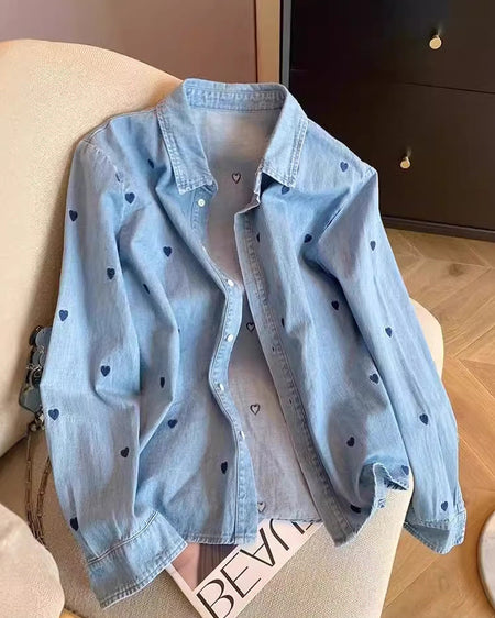 Raphael Heart Formal Shirt - flat-lay product shot, light blue - Miss Mosa By Akanksha