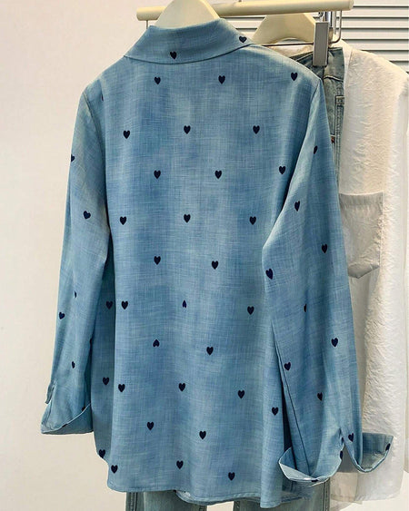 Raphael Heart Formal Shirt - back flat-lay product shot, light blue - Miss Mosa By Akanksha