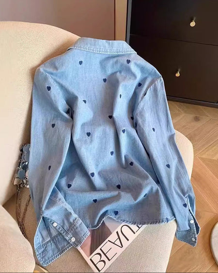 Raphael Heart Formal Shirt - back flat-lay product shot, light blue - Miss Mosa By Akanksha