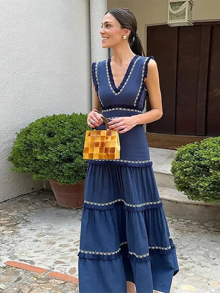 Buy Rapunzel Cotton Summer Dress in Blue
