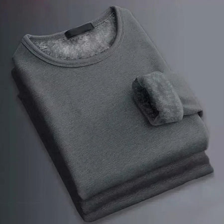 Ray Fleece Lined Thermal Sweater - flat-lay product shot, grey - Miss Mosa By Akanksha