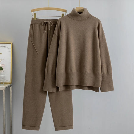 Rayne Premium Winter Coords - Tracksuits - flat-lay shot on hanger, brown - Miss Mosa By Akanksha