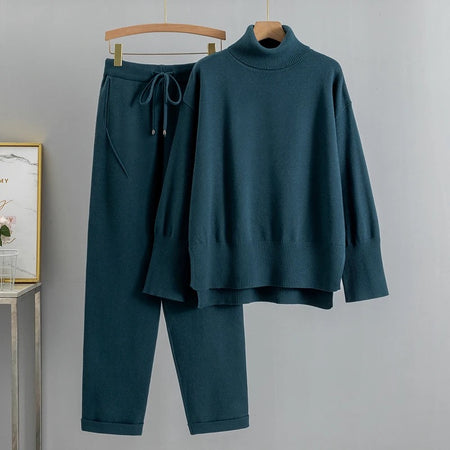 Rayne Premium Winter Coords - Tracksuits - flat-lay shot on hanger, teal - Miss Mosa By Akanksha