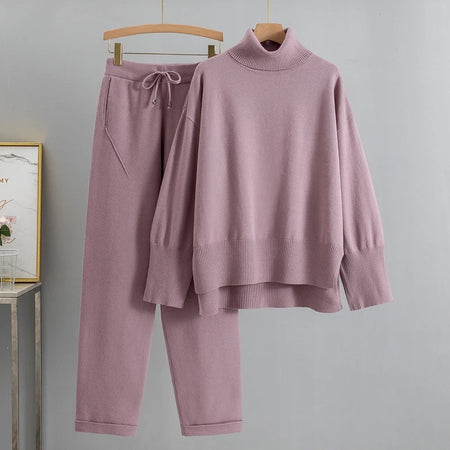 Rayne Premium Winter Coords - Tracksuits - flat-lay shot on hanger, dusty pink - Miss Mosa By Akanksha