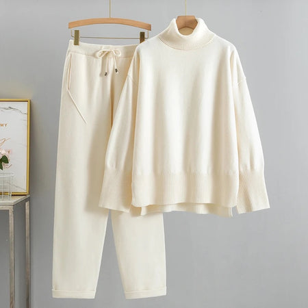 Rayne Premium Winter Coords - Tracksuits - flat-lay shot on hanger, cream - Miss Mosa By Akanksha
