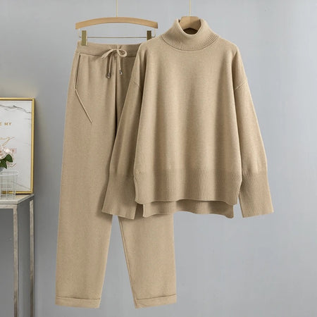 Rayne Premium Winter Coords - Tracksuits - flat-lay shot on hanger, beige - Miss Mosa By Akanksha